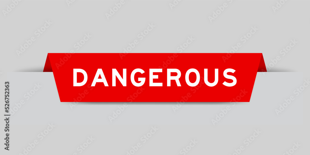 Canvas Prints Red color inserted label with word dangerous on gray background