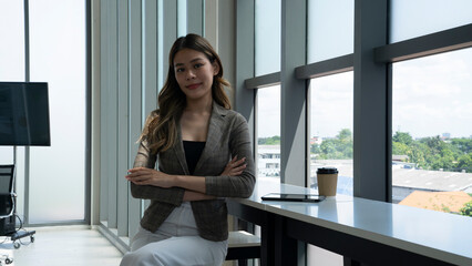 beautiful asian female at office
