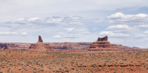 Fototapeta na wymiar American Landscape in the Desert with Red Rock Mountain Formations. Utah, United States of America.