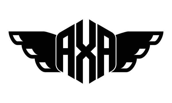 AXA three-letter butterfly iconic logo design vector template | polygon logo | monogram logo | abstract logo | wordmark logo | letter mark logo | business logo | typography logo | flat logo | symbol  