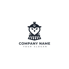 Night train logo vector design template