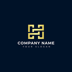 Fototapeta premium Gold Letter H logo vector design template