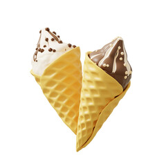 3d render illustration ice cream cone isolated icon