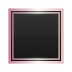 black square rose gold frame background
