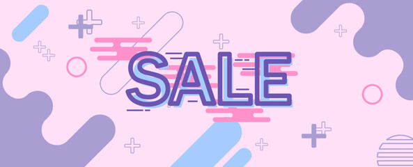 Flat, minimalistic, modern and liquid sale banner advertisement 