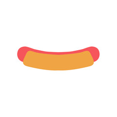 Flat and minimalistic hot dog