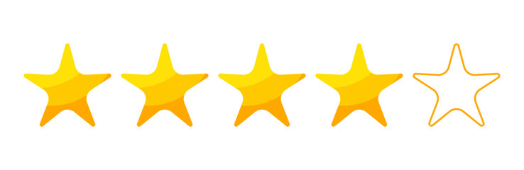 Obraz premium Four stars rating button