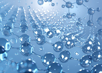 molecular structure view from a microscope. crystal lattice, molecules and atoms, abstract scientific or medical background, 3d rendering