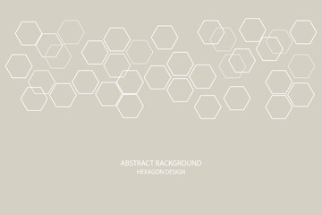 Abstract beige background template. Hexagon minimal design. Use for presentation, blank, mail, etc.
