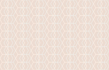 Abstract seamless pattern. Minimal design. Geometric lines on beige pink background. 