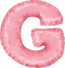 Letters of the English alphabet balloons for congratulations. Festive clipart without background letters balloons pink