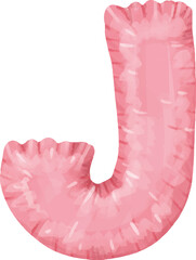 Letters of the English alphabet balloons for congratulations. Festive clipart without background letters balloons pink