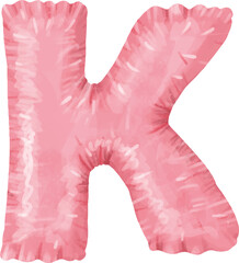 Letters of the English alphabet balloons for congratulations. Festive clipart without background letters balloons pink