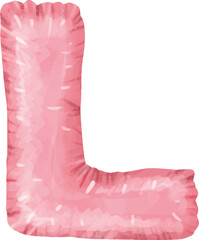 Letters of the English alphabet balloons for congratulations. Festive clipart without background letters balloons pink