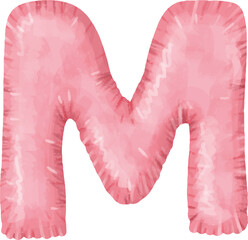 Letters of the English alphabet balloons for congratulations. Festive clipart without background letters balloons pink