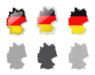 Obraz premium Germany - Maps Collection. Six maps of different designs.