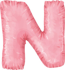 Letters of the English alphabet balloons for congratulations. Festive clipart without background letters balloons pink