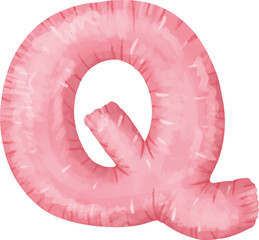 Letters of the English alphabet balloons for congratulations. Festive clipart without background letters balloons pink