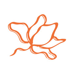 Botanical plant abstract hand drawn