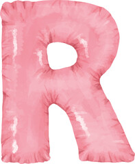 Letters of the English alphabet balloons for congratulations. Festive clipart without background letters balloons pink