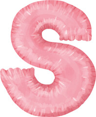 Letters of the English alphabet balloons for congratulations. Festive clipart without background letters balloons pink