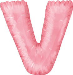 Letters of the English alphabet balloons for congratulations. Festive clipart without background letters balloons pink