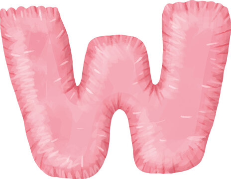 Letters of the English alphabet balloons for congratulations. Festive clipart without background letters balloons pink