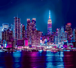 illuminated night city