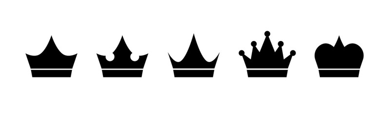 Crown icon for web design. black crown icon, contour crown icon - stock vector.