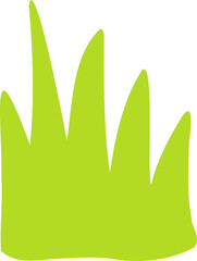 A green little lawn of young grass in a hand-drawn style