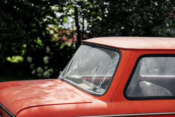 Old red retro car