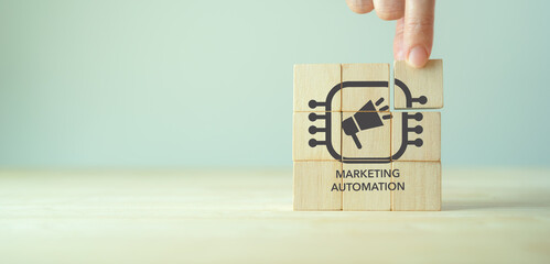Marketing automation, growth marketing strategy concept. Digital marketing automation tools used...