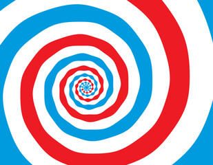 Artistic spiral shape. Vector drawing Russian flag colors