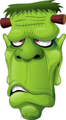 Frankenstein Ugly Monster Halloween Cartoon Character Monster Portrait illustration élément isolé