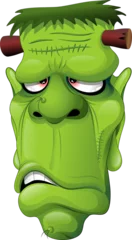 Crédence de cuisine en verre imprimé Dessiner Frankenstein Ugly Monster Halloween Cartoon Character Monster Portrait illustration élément isolé