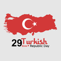 29 october turkey republic day, 29 ekim turkey happy holiday, turkey independence day flat design