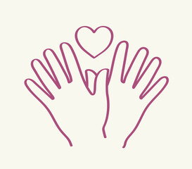Donation, charity concept. Charity icon. Handmade outline icon.
