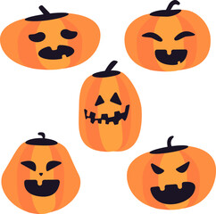 Halloween Pumpkin Set vector