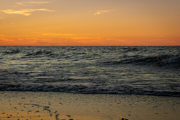 Sea view from the beach during sunset