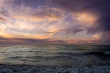 View of the Baltic Sea during the sunset