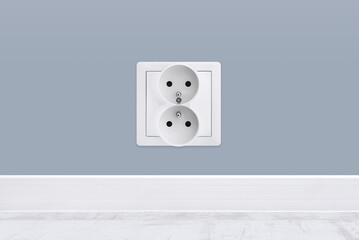 White power outlet isolated in wall