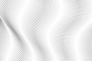 Abstract wavy gray stream element for design on a white background isolated. You can use for Web, Desktop background, Wallpaper, Business banner, poster. Wave with lines created using blend tool.