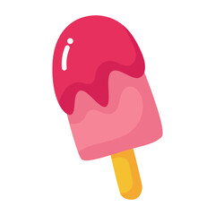 Fruit ice cream on stick icon cartoon