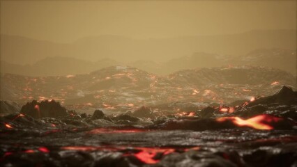 Lava Field under sunset lights