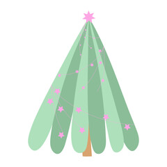 simple cute Christmas tree with pink decorations