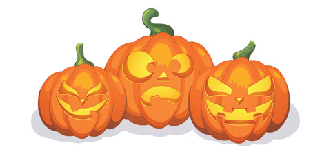 Halloween pumpkin illustration banner - Trick or treat design