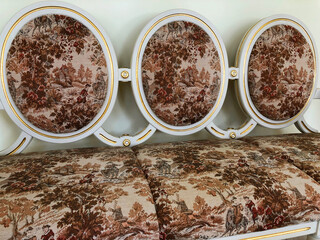 Lovely renaissance couch with nature scenes depicted