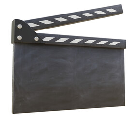 Movie clapper board, transparent background. PNG. Cinema director tool