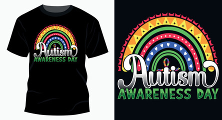 Autism Awareness day typography, vintage, retro, custom. autism, autistic, heart, love autism day ribbon t-shirt design vector