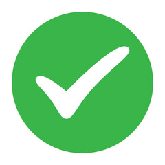 Check mark green pointed icon.